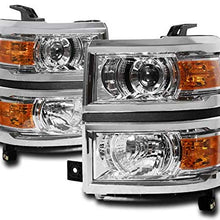 ZMAUTOPARTS For 2014-2015 Chevy Silverado 1500 Chrome Projector Headlights Headlamps Lamps