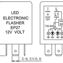 Xotic Tech 5-Pin EP27 FL27 Electronic LED Flasher Relay Decoder Fix As LED Turn Signal Bulbs Hyper Flash Fix Issues