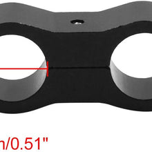 X AUTOHAUX AN6 Hose Separator Clamp Dual Fuel Oil Water Line Fitting Adapter Divider Black 2pcs