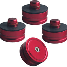 JGR Jack Lift Pad for Tesla Model 3, Billet Aluminum 4PCS Jack Point Pad Sturdy Adapter Protects Battery & Paint for Using with a Floor Jack, Jack Lift Pad Red