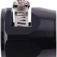 5/8 Rubber Hose Connector with Pipe Clamps - 10an Hose Finisher with Screw Band Clamp for 5/8 Fuel Line Hose, 4Pcs/Pack Black Hose Clamps, Great for Fuel/Oil/Diesel/Gas/Air and Water Hose Pipe