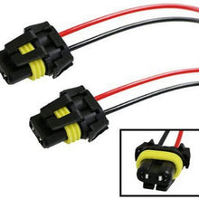 iJDMTOY (2) 900-Series 9005 9006 Female Adapter Wiring Harness Sockets Wire Compatible With Headlights Fog Lights
