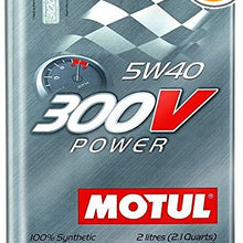 Motul 104242 Case of 2 300V Power 5W40 Racing Motor Oil 2 Liter Can