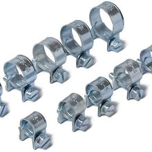 SHOUNAO 60pcs/Set 7-18MM 10 Sizes Strong Mini Pipe Hose Clamp for Fuel Hose Clip (Color : Silver)