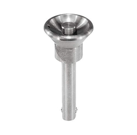 Kipp 03194-2305030 Stainless Steel Ball Lock Pin, Button Head Style, Self-Locking, Natural Finish, 62.5mm Length, Metric