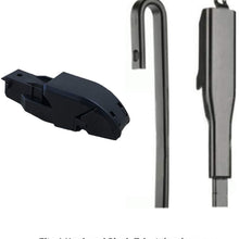 CLIX Wipers Click-on Wiper Blades - Starter Pack - Fits J-Hook, Pinch Tab, 16mm Top Button and 19mm Top Button wiper arms (16", Black)