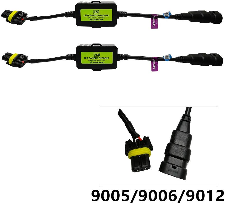 AnyCar Led Headlight Decoder 9005 9006 9012 Canbus Resistor Anti-flicker Harness Headlight Bulb Decoder for Jeep Wrangler/Srt8/Civic/Rav4/Highlander/CRZ