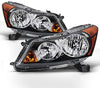 For 2008 2009 2010 2011 2012 4-Door Sedan Honda Accord Driver & Passenger Side Headlights Headlamps