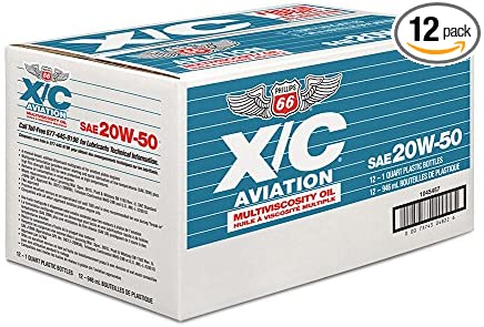 Phillips 66 1045457-12 PK X/C Aviation Oil 20W50-1 Quart, 32. Fluid_Ounces, 12 Pack
