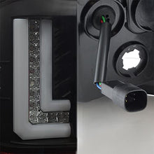 For [L-Shape LED Light Tube] 16-18 GMC Sierra 1500 Black Bezel Tail Lights Brake Lamp Assembly Pair