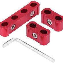 Leyeet 12 Pcs Aluminum Alloy Durable Spark Plug Wire Separator 8mm 9mm 10mm Engine Wire Divider Kit