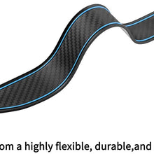 JIECHEN Custom Fit Cup Holder, Door, and Center Console Liner Accessories for Ford F-150 2017 2018 2019 2020 28-pc Set (Carbon Fiber Pattern - Blue)