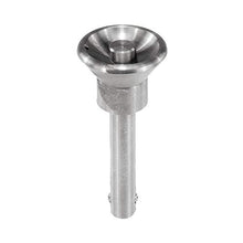 Kipp 03194-3112080 Stainless Steel Ball Lock Pin, Button Head Style, Self-Locking, Natural Finish, 124.6 mm Length, Metric