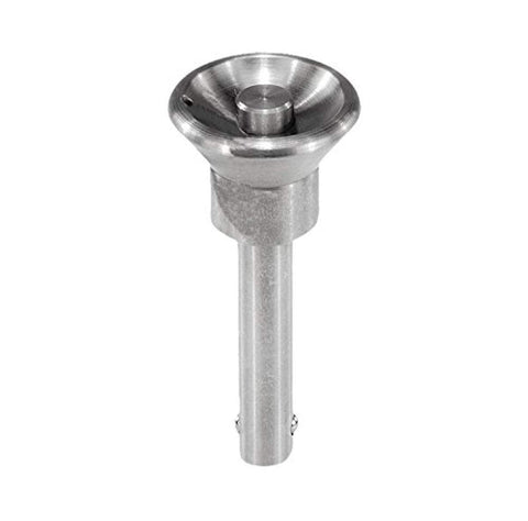 Kipp 03194-2305020 Stainless Steel Ball Lock Pin, Button Head Style, Self-Locking, Natural Finish, 52.5 mm Length, Metric