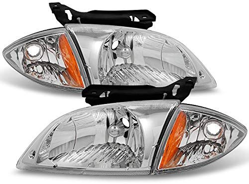 For 2000 2001 2002 Chevy Cavalier Coupe & Sedan Replacement Pair Headlights w/Corner Lights Pair Set