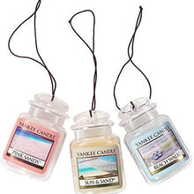 Yankee Candle Car Jar Ultimate Hanging Air Freshener 3-Pack (Beach Walk, Pink Sands, and Sun & Sand)