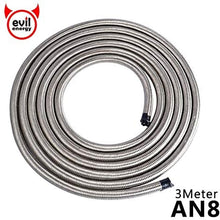 evil energy AN8 Universal Car Turbo Oil Cooler Hose Line Fuel Hose Line 3Meter Stainless Steel Oil Hose Double Braided Fuel Line