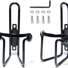 Wakauto 2pcs Bike Water Bottle Cages, Aluminum Alloy Bicycle Water Bottle Rack Holder Cages, Bike Bottle Cup Mount Bracket with 4 Screws and 1 Wrench