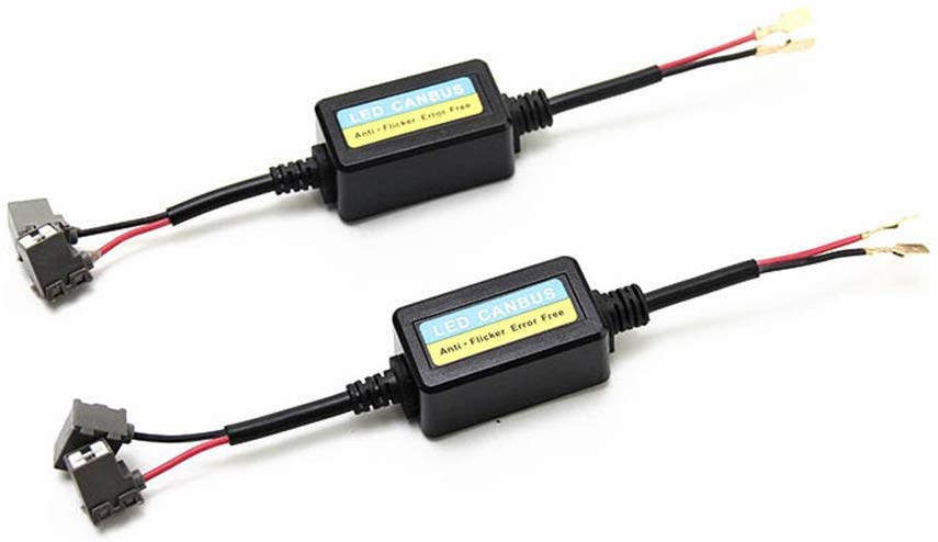 H7 LED Headlight Decoder CAN-BUS EMC Warning Canceller Capacitor Anti-flicker Resistor harness