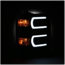 Carpart4u - LED Light Tube DRL Headlights for Chevy Silverado 1500 14-15 - Black/Smoked Lens