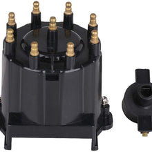 Distributor Cap and Ignition Rotor Kit Compatible with 5.0L, 5.7L, 350 V-8 MerCruiser Engines Made by General Motors with Delco HEI Ignition - Replaces 808483Q1, 18-5281 GM V8 Tune-up Kit