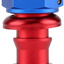 AN8 Oil Line Hose End AN8 Straight 45 90 180 Degree Push On Twist Lock Oil Gas Fuel Line Hose End Male Fitting Blue and Red Color Anodized(0Degree)