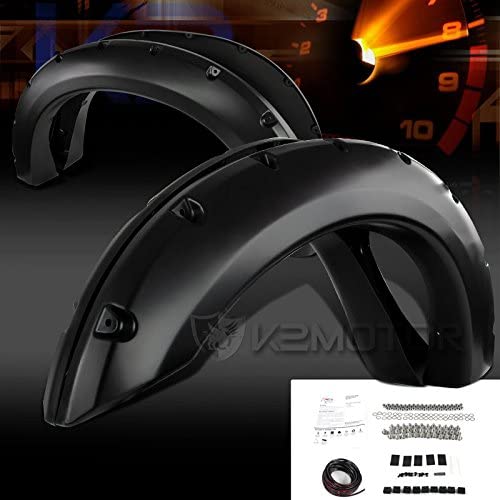 4PC Pocket Rivet Style Fender Flares Black for 1999-2007 F250 F350 F-250 F-350 Super Duty Truck