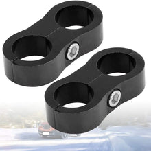 Terisass 2 Pcs AN10 Hose Separator Clamp Hose Fitting Adapter for Fuel Hose Bracket Aluminum Alloy Black Billet Fuel Hose Separator Universal (Black)