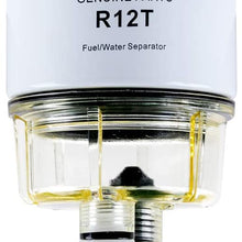 R12T Fuel Filter And R12T Bowl - Replacement Spin-on R12T Filter and Nylon Collection Bowl For R12T Fuel Filter Water Separator Replaces S3240 R12T 120AT 18-7987 NPT ZG1/4-19
