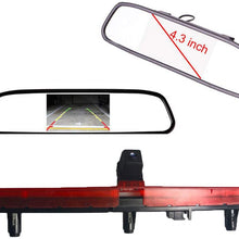 Car Third Roof Top Mount Brake Lamp Rear View Backup Camera for T5 Bus Transporter Multivan Caravelle (Reversing Camera+4.3 '' Rearview Mirror)