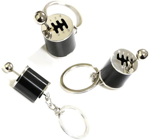 iJDMTOY Chrome Polished Alloy Metal Gear Box Shifter Shape Key Chain Ring Keychain