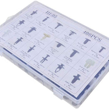 LUJUNTEC 408Pcs Bumper Retainer Clips Auto Fasteners Rivet Clips Body Fastener Clips with Plastic Box