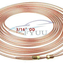 50 ft Copper Nickel Steel 3/16 Inch OD Roll Brake Line Tubing Kit & 16 Pcs Assort Fittings SAE Flare Nuts Leak and Vibration Resistance Easy to Bend Universal for Industrial and Commercial Uses