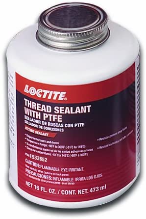 Loctite 1533652 Thread Sealant Brush Top Cap with PTFE, 16-oz.