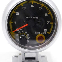 XinQuan Wang Car 80mm Carbon Fibre Tachometer RPM Gauge Meter with Yellow Shift Lights Car 80mm Tachometer Auto Gauge
