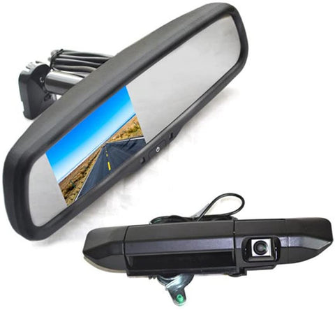 Vardsafe VS457R Tailgate Handle Backup Camera & Replacement Rear View Mirror Monitor for Toyota Tacoma (2005-2014)