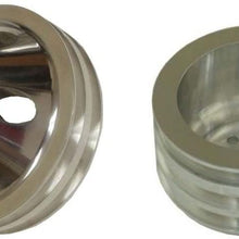 For SBC 305 350 400 Small Block Chevy 3/2 Groove Polished Pulley Set Long Water Pump