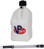 2 Pack VP 5 Gallon Square White Racing Utility Jugs with 2 Deluxe Filler Hoses