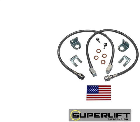 Superlift Suspension | 91415 | Bullet Proof Brake Hoses - Front - 1982-86 Jeep CJ with 2-4 inch Lift Kit (Pair)