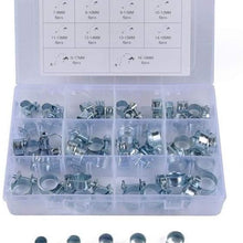 SHOUNAO 60pcs/Set 7-18MM 10 Sizes Strong Mini Pipe Hose Clamp for Fuel Hose Clip (Color : Silver)