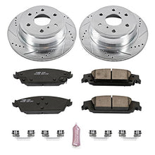 Power Stop K6562 Rear Z23 Carbon Fiber Brake Pads with Drilled & Slotted Brake Rotors Kit