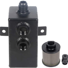ZENITHIKE Oil Catch Can Reservoir Tank 1000ML Aluminum Black with Breather Filter Polish Baffled Universal
