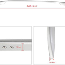 OCPTY Roof Rack Roof Side Rails Silver Cargo Carrier Top Side Rails Fit for Nissan Rogue 2014 2015 2016 Roof Side Rails