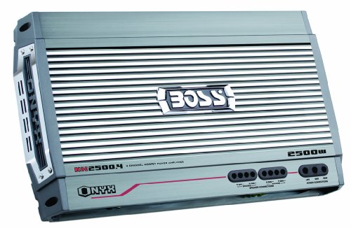 BOSS Audio Systems Boss Nx2500.4 Onyx 2500 Watt 4-channel Mosfet Bridgeable Amplifier With Remote Delivers 625 Watts X 4 At 2 Ohms; 250 Watts X 4 At 4 Ohms; 1250 Watts X 2 Bridged Includes Remote Subwoofer Level Control