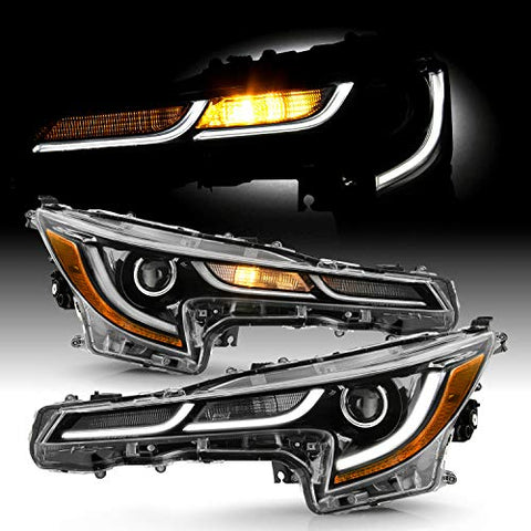 For 2020+ Toyota Corolla L/LE Japan Built Model LED Projector Pair Headlights Housing - Black