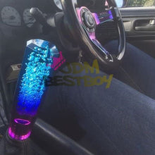 JDMBESTBOY Shift Knob Stick Crystal Transparent Bubble Purple Blue Throw Gear Shifter 20cm