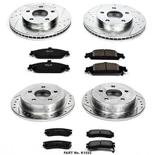 Power Stop K1552 Front and Rear Z23 Carbon Fiber Brake Pads with Drilled & Slotted Brake Rotors Kit