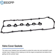 ECCPP Engine Valve Cover Gasket 03H103429D 03H103429B for 2007-2010 for Audi Q7 for Volkswagen CC for Volkswagen Touareg Passat fit for Left/Right Engine Valve Covers Kit 03H103429L