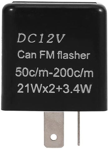 2-Pin Flasher Relay, Turn Signal Indicator Flasher Relay, Adjustable Motorcycle Flasher Relay to Allow the LED Bulbs to Blink at The Normal Rate, Fits for Most Motorcycles with 12 Voltage(Black)