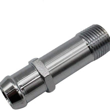 Water Pump Heater Hose Fitting Chrome Steel 1/2" NPT To 3/4" Barb for Chevy SBC BBC